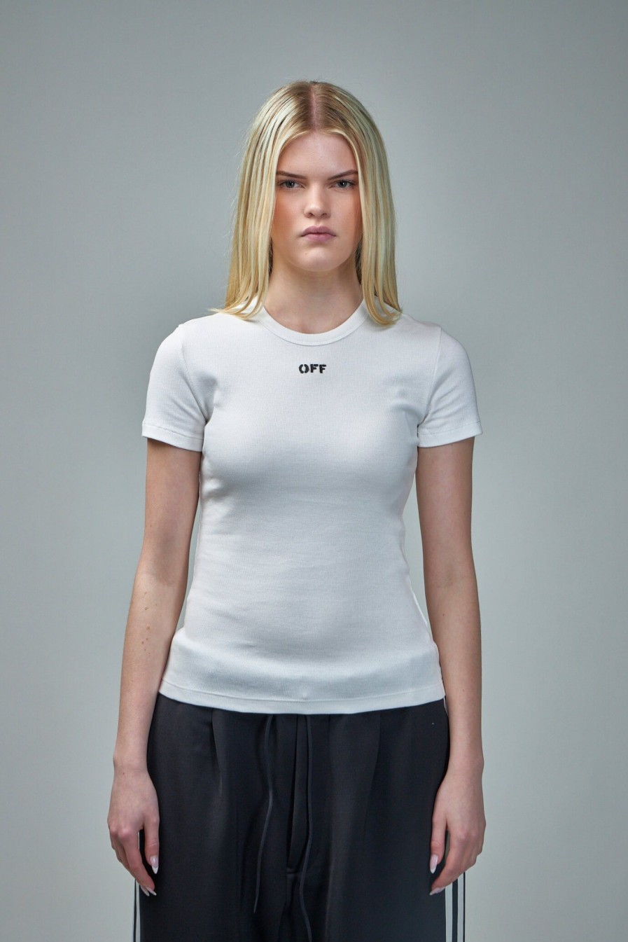 T-Shirts | Off-White Stamp Ribbed Tee