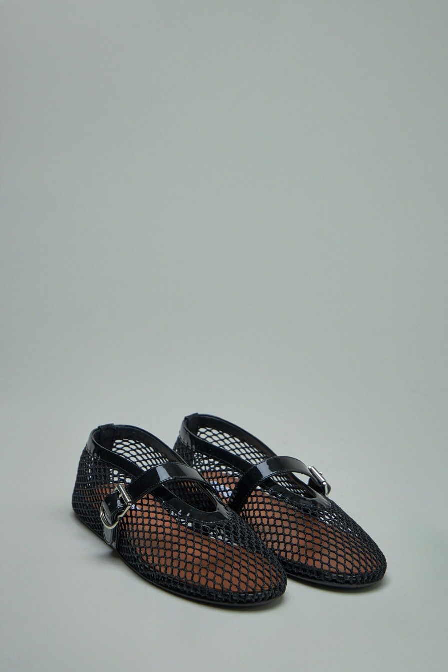 Ballerina'S | Alaïa Ballerina Strap Fishnet Patent Calfskin