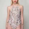 Zwemkleding | Ganni Recycled Printed Tieband Swimsuit